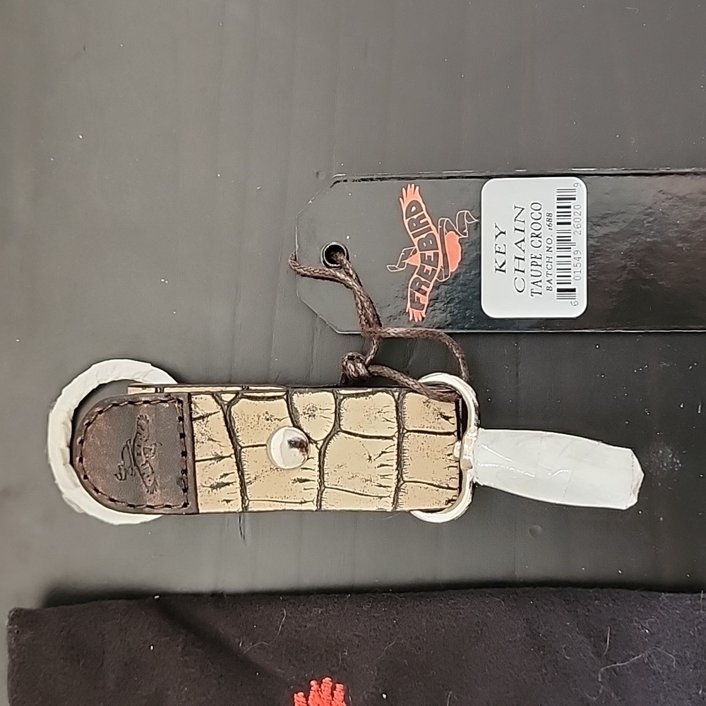 Freebird by Steven Keychain in Taupe Croco NWT